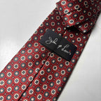 John & Lou Men's Red Geometric Silk Tie