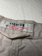 Yishion Men's Cargo Pants Size 35 Beige Cotton Casual Workwear