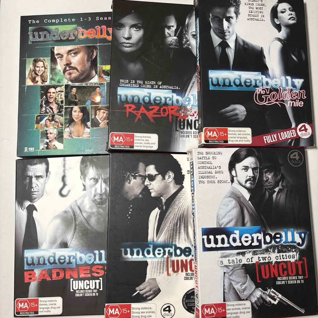 Underbelly Uncut Dvd Lot Golden Mile Badness Razor A Tale of Two Cities R4 Pal