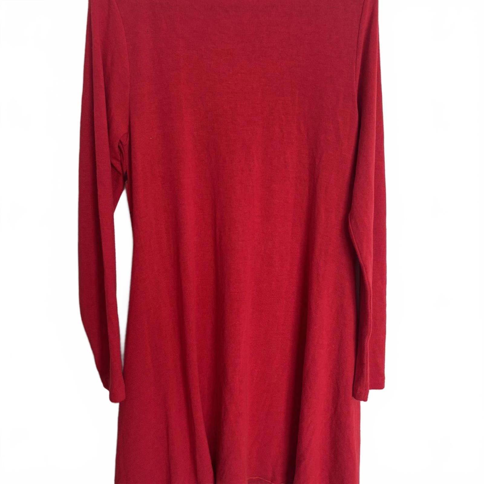 FILO Women's Red Long Sleeve Top with Black Abstract Design and Rhinestones, XL - Come Sell Nearly Anything