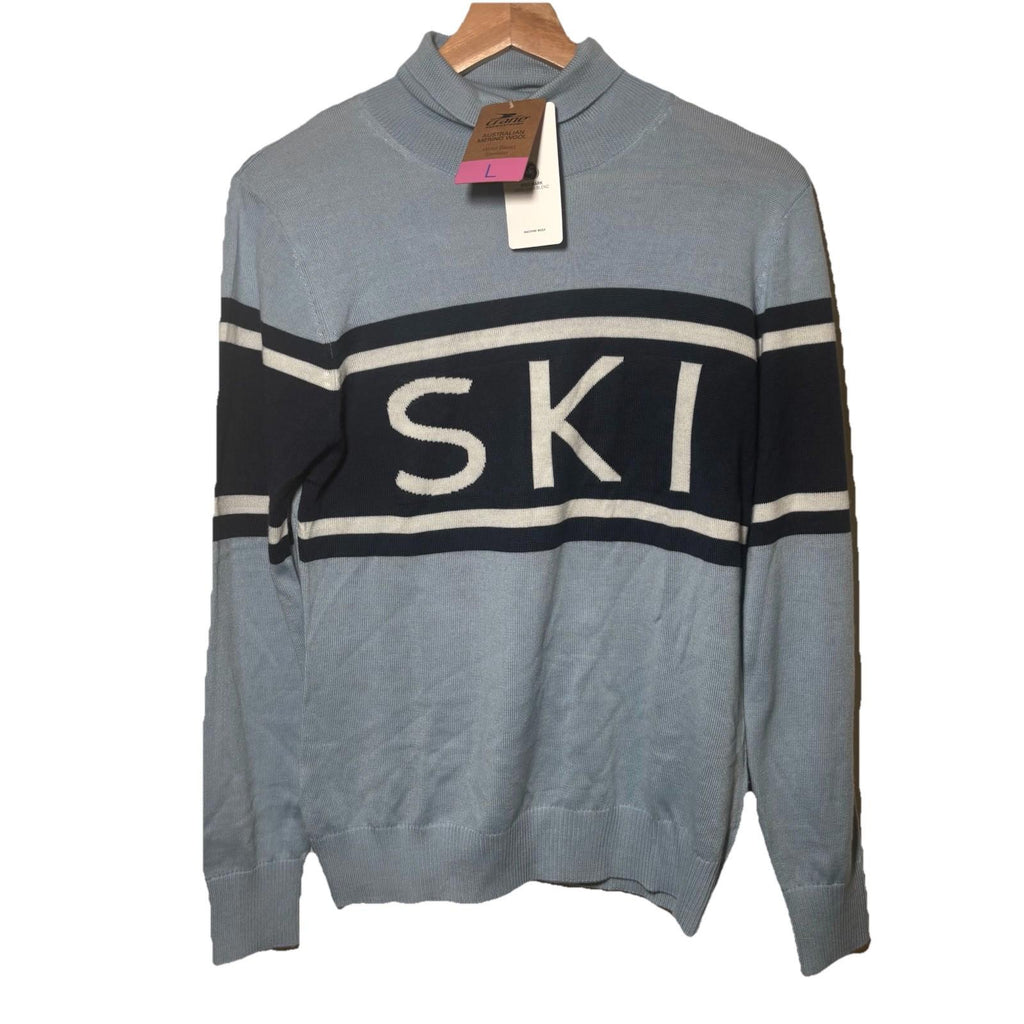 Crane Ski Merino Polyester Jumper  Navy Blue Knit Sweater BNWT - Come Sell Nearly Anything