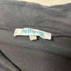 Lollipop Black Cotton Women's Top Size 12 with Asymmetric Zipper - Come Sell Nearly Anything