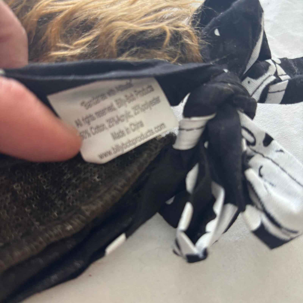 SKULL & CROSSBONES Bandanas with Attitude Novelty Red/Brown Faux Hair Bandana