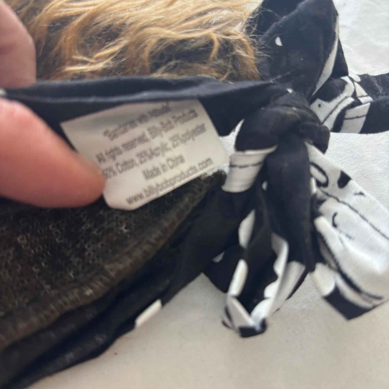 SKULL & CROSSBONES Bandanas with Attitude Novelty Red/Brown Faux Hair Bandana