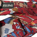 Cellini Red Floral Pattern Men's Tie