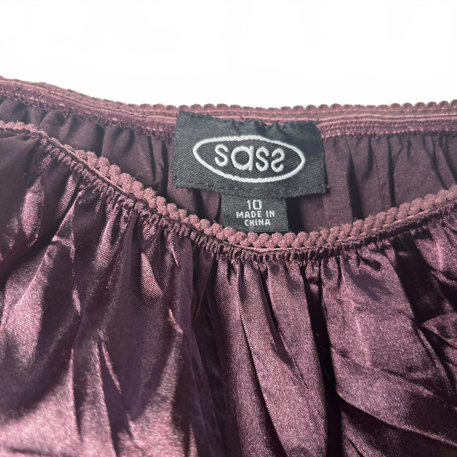 Sass Women's Purple Vintage Satin Skirt Size 10 Y2K Goth Style
