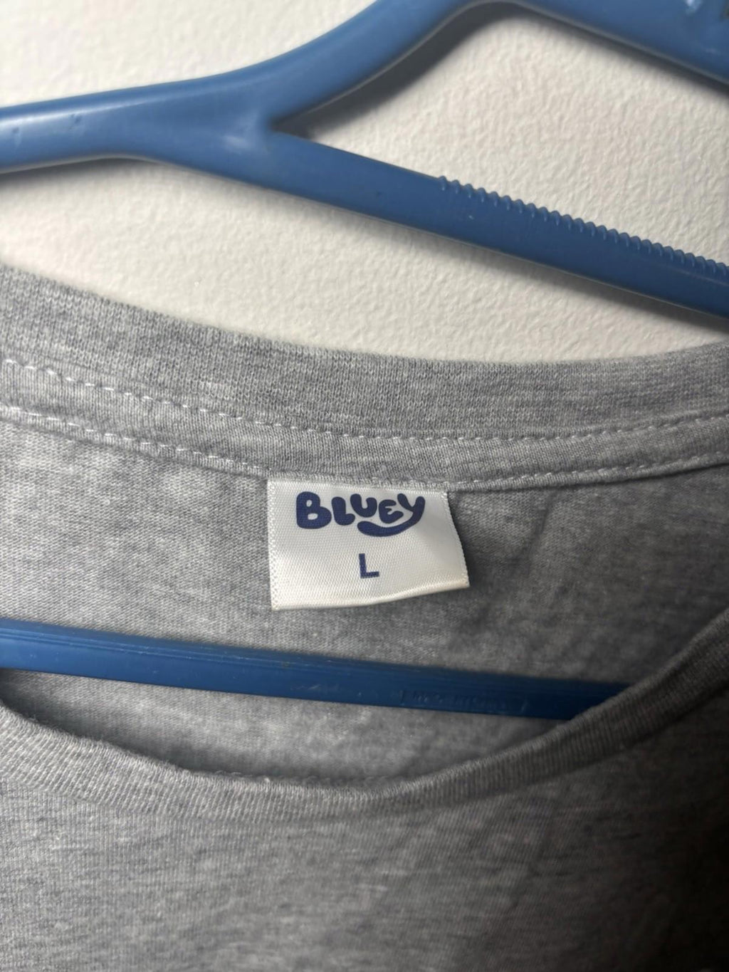 Bluey Large Grey Graphic T-Shirt Menswear Cartoon Dog Print - Come Sell Nearly Anything