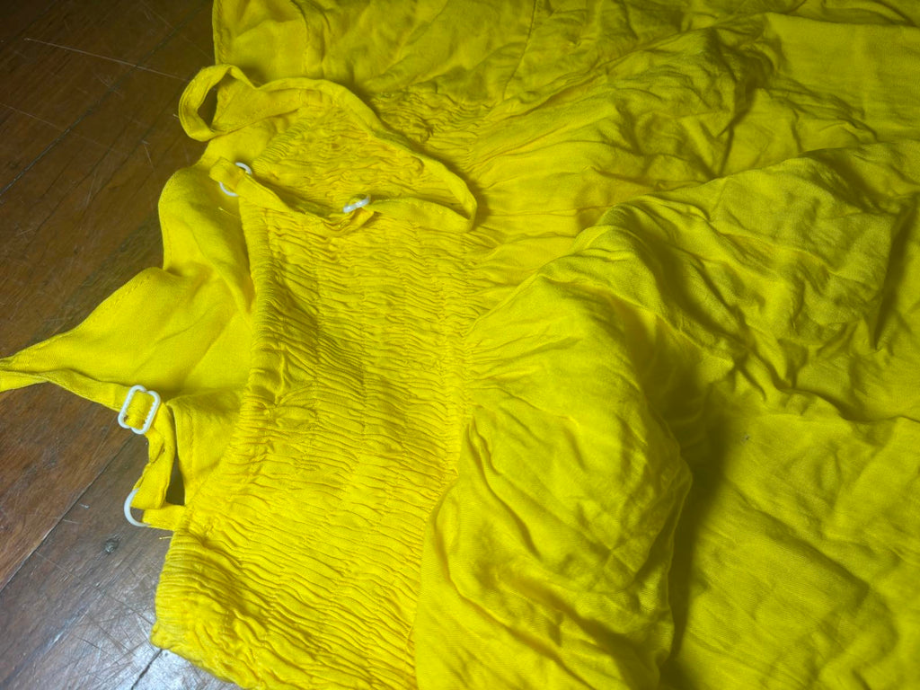 Yellow Tie-Dye Casual Women's Dress with Spaghetti Straps - Come Sell Nearly Anything