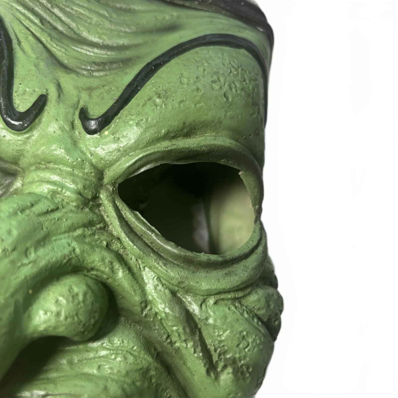 70-80s Green Halloween Witch latex Mask with Detailed Features