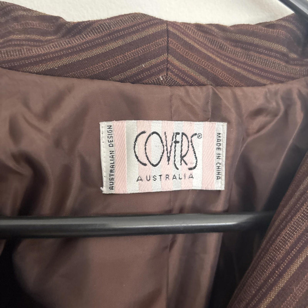 Covers Australia Women's Brown Pinstripe Blazer Size 12 - Come Sell Nearly Anything