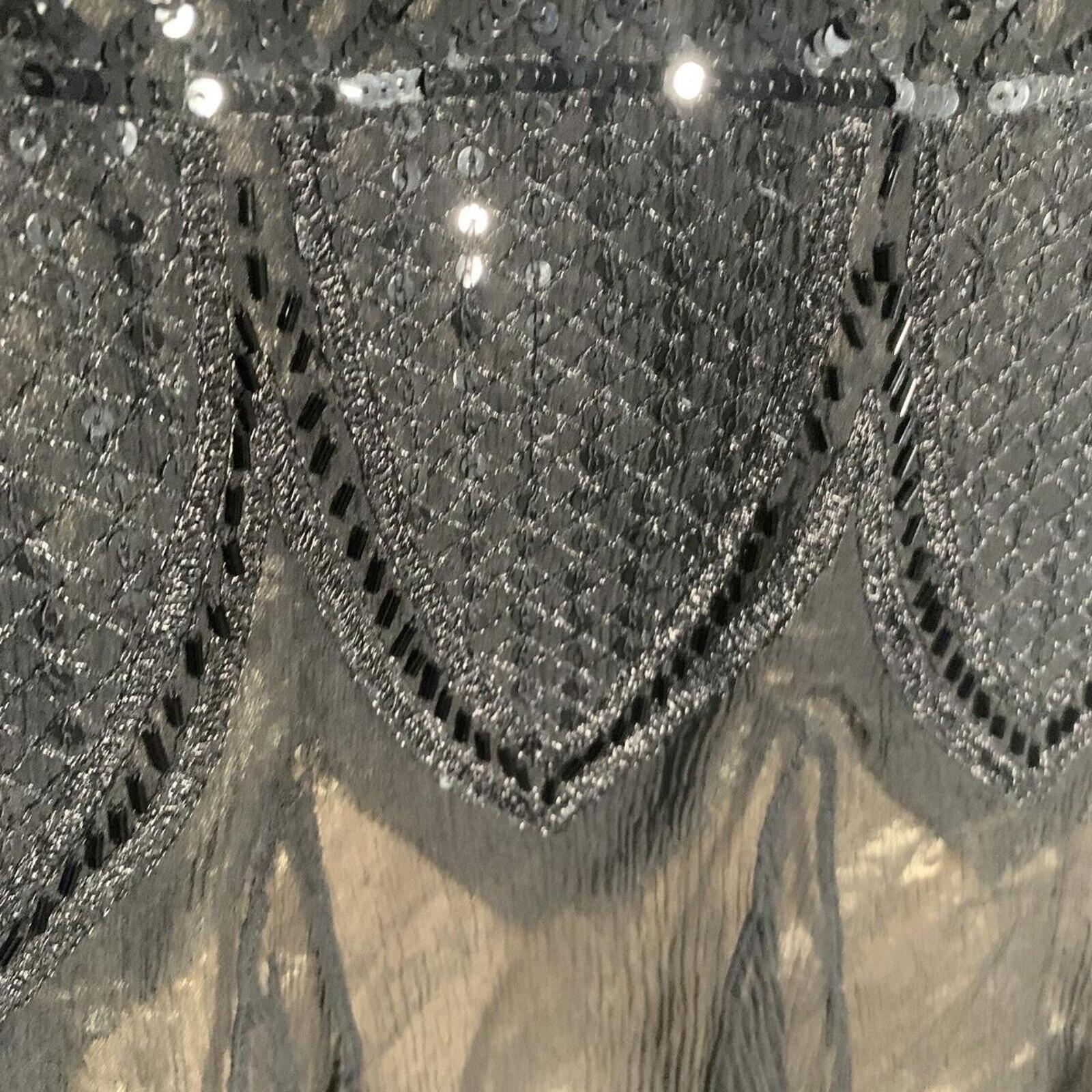 Menho Bondhu Womens Vintage Black Dress Size S Evening Sequin RRP $1199