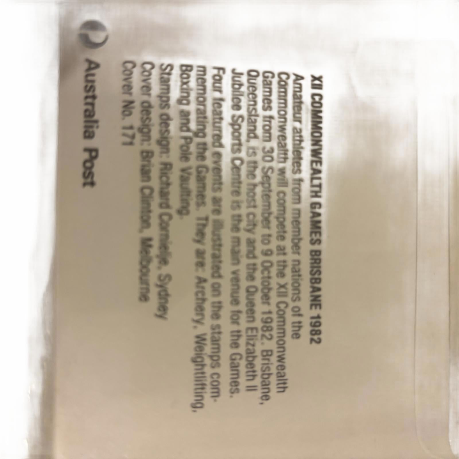 XII Commonwealth Games Brisbane 1982 Commemorative Postmark Stamp Set