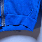 Royal blue Adidas zip-up hoodie with iconic logo kids size 7/8