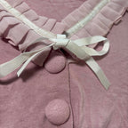 Spiral Small Pink Ruffle Trim Cardigan Sweater - Come Sell Nearly Anything