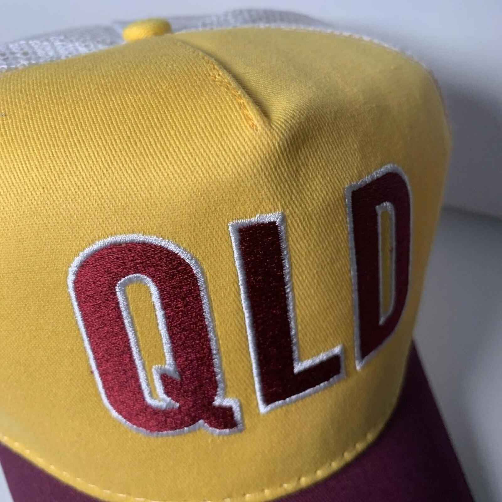 QLD XXXX Gold Trucker Hat/Cap Maroon Yellow White  Snapback