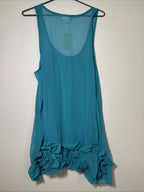 Filo S 14 Green Very Sheer Long Sleeveless Top Handkerchief Hem  BNWT - Come Sell Nearly Anything