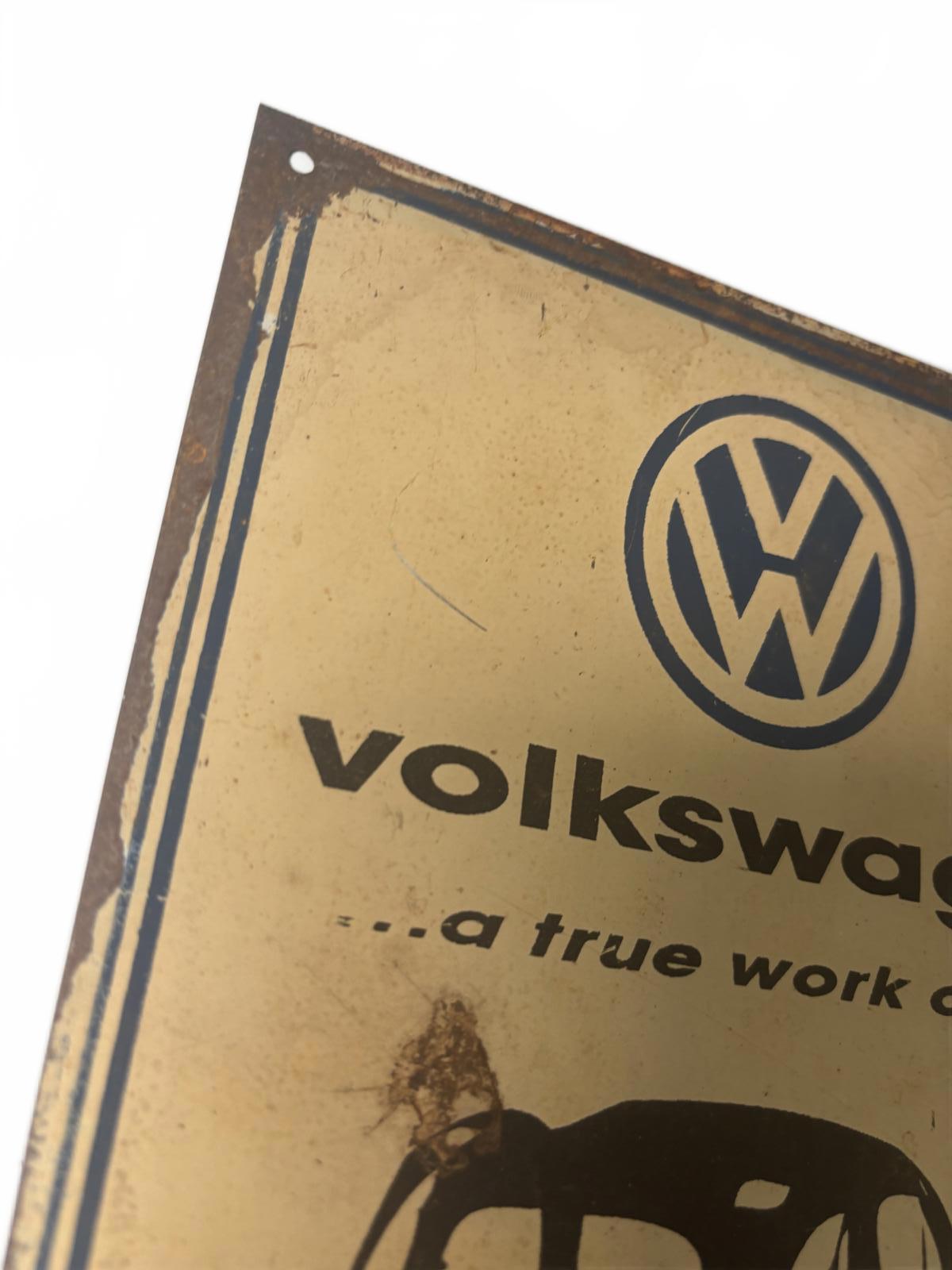 Vintage Volkswagen Metal Sign - Classic Automotive Decor