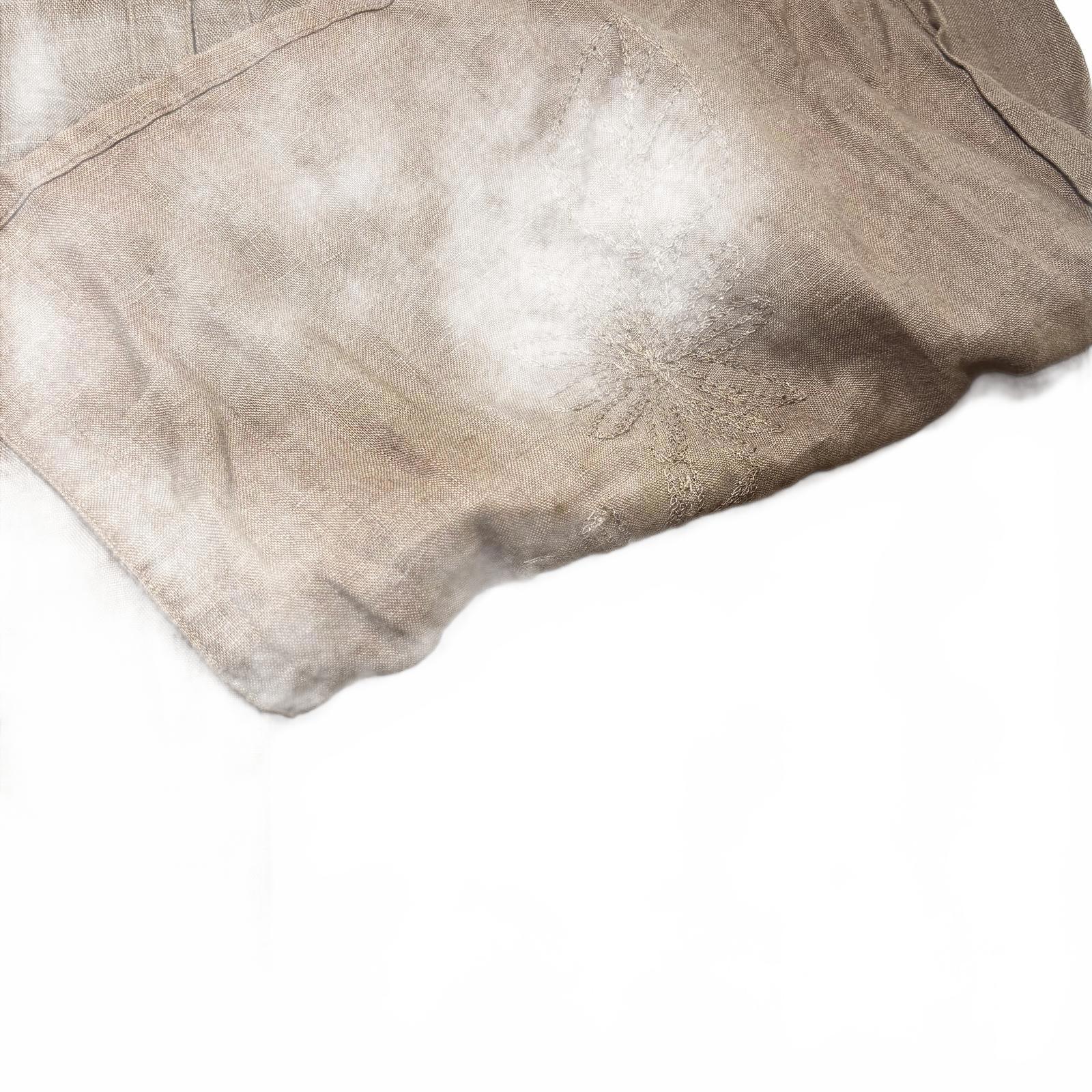 Free Woman Brown Linen Embroidered Top Size 14 - Come Sell Nearly Anything