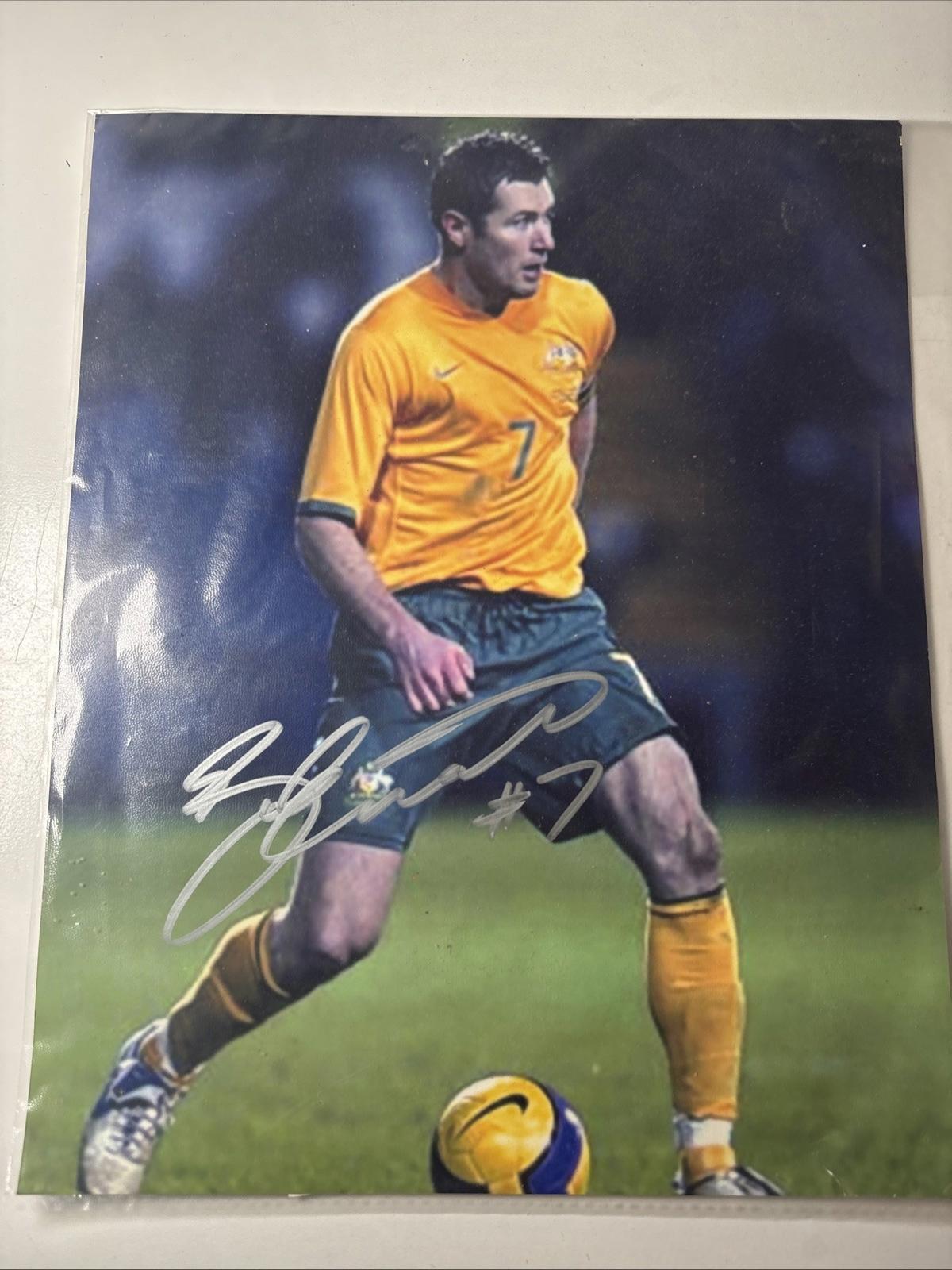 Signed Socceroos Sydney FC 28cm x 18cm Photo - Brett Emerton - Proof COA