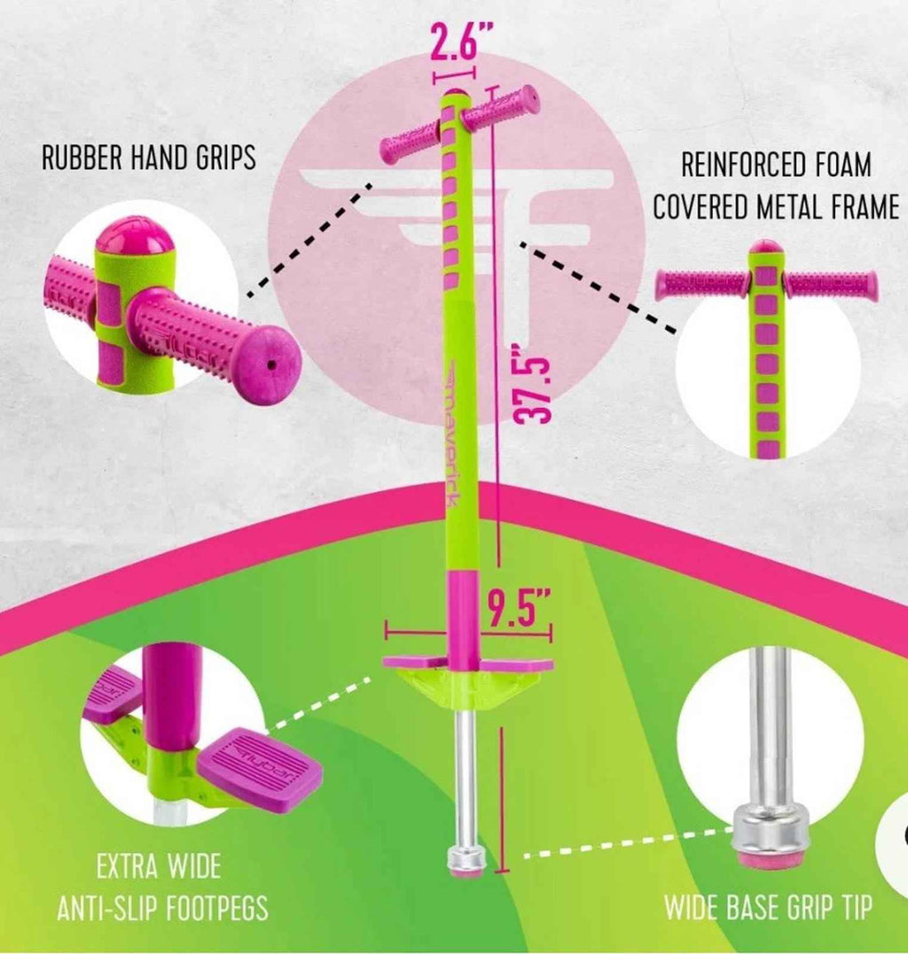 Flybar Limited Edition Foam Maverick 2.0 Pogo Stick for KidsTwo Rubber Hand USED