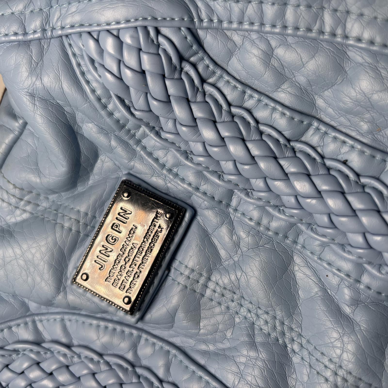 Light Blue Women's Shoulder Bag with Braided Detailing - Come Sell Nearly Anything