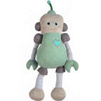 Nana Huchy Robot Plush 40cm Grey Soft Stuffed Toy Wearing Shorts.