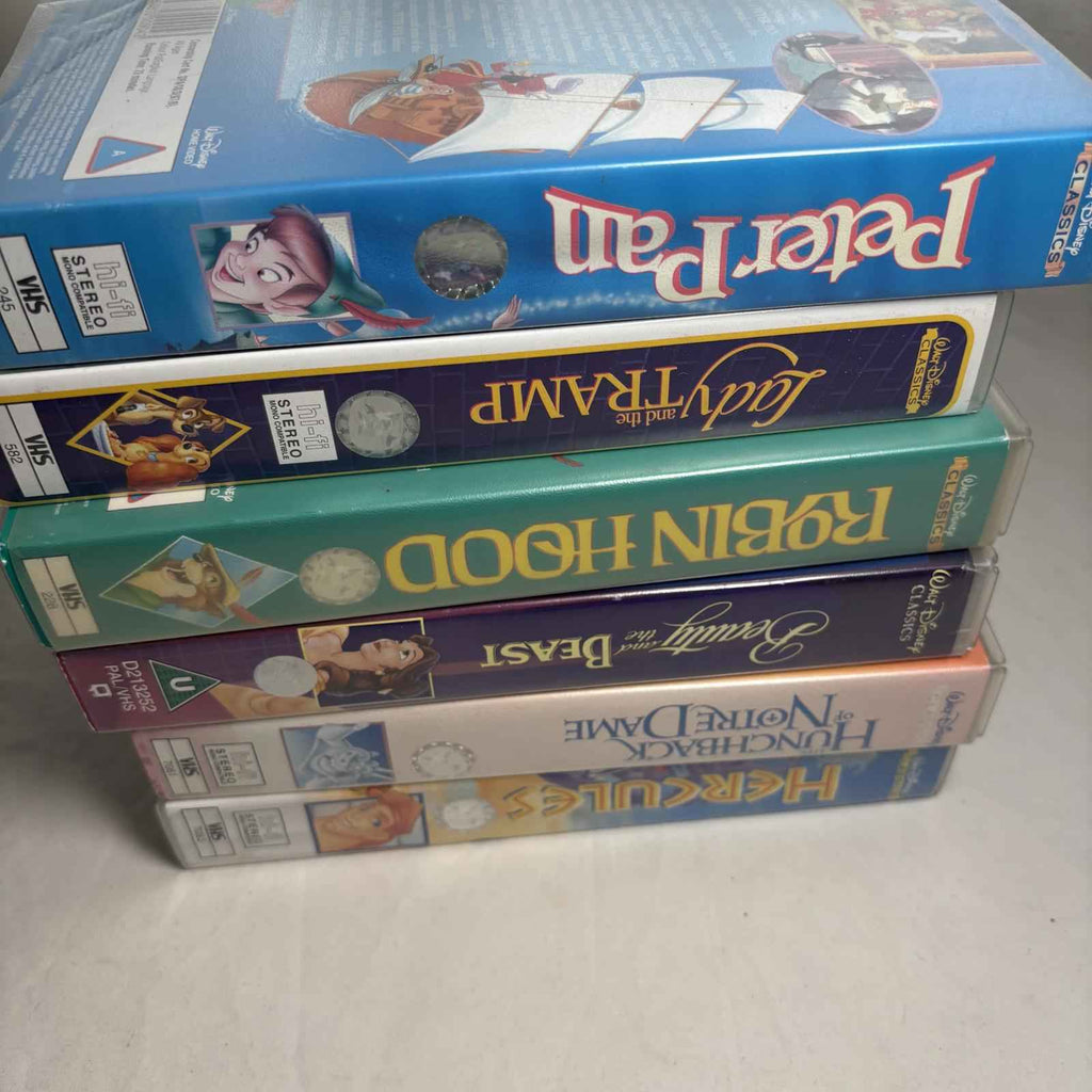 Walt Disney Classics VHS Tape Collection - Peter Pan, Lady and the Tramp, Robin 