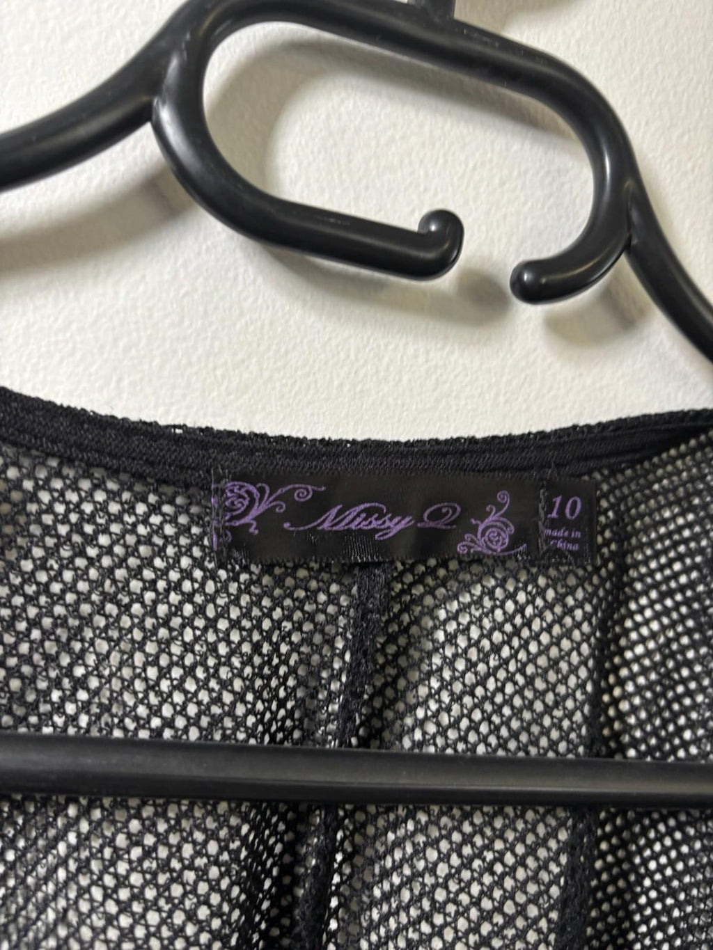 Vintage 90s-Style Missy Q Sheer Black Polyester Blouse Long Stretch top - S 10 - Come Sell Nearly Anything