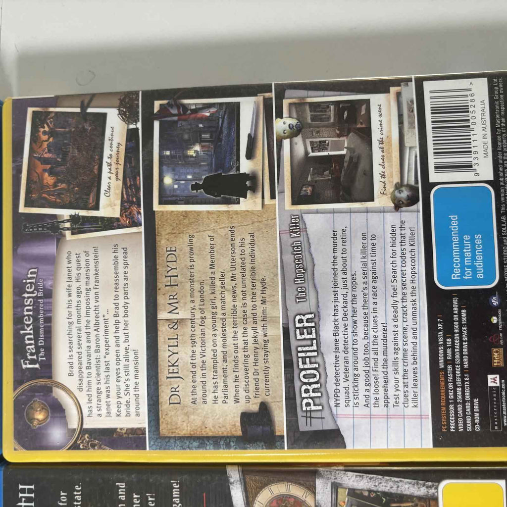 PC CD-ROM Mystery and Horror Game Collection