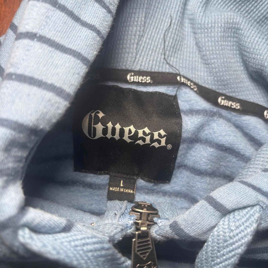 Guess Men's Striped Zip-Up Hoodie