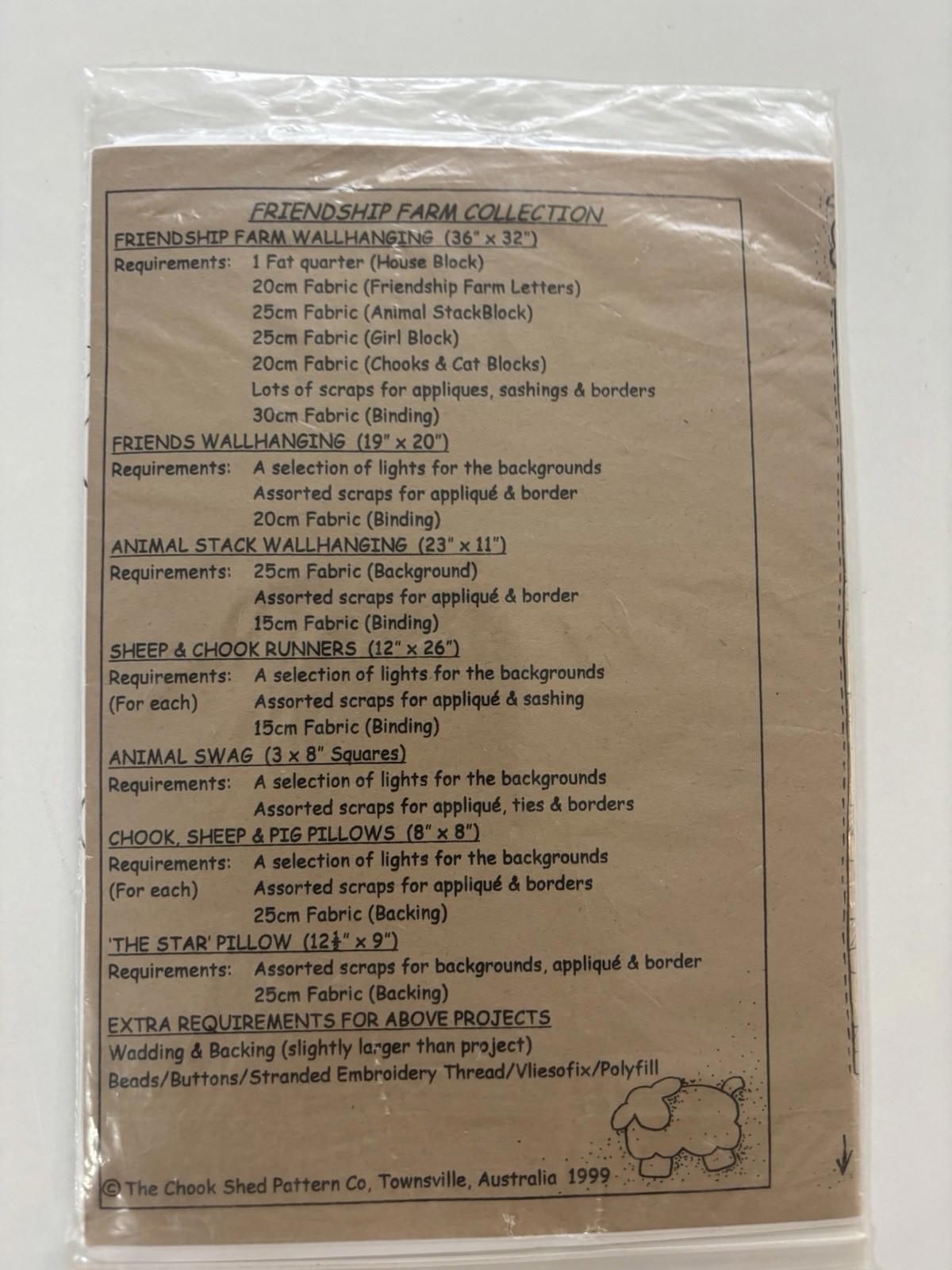 The Chook Shed - Friendship Farmer - Patchwork Wall Hanger Sew  Vintage Craft - Come Sell Nearly Anything