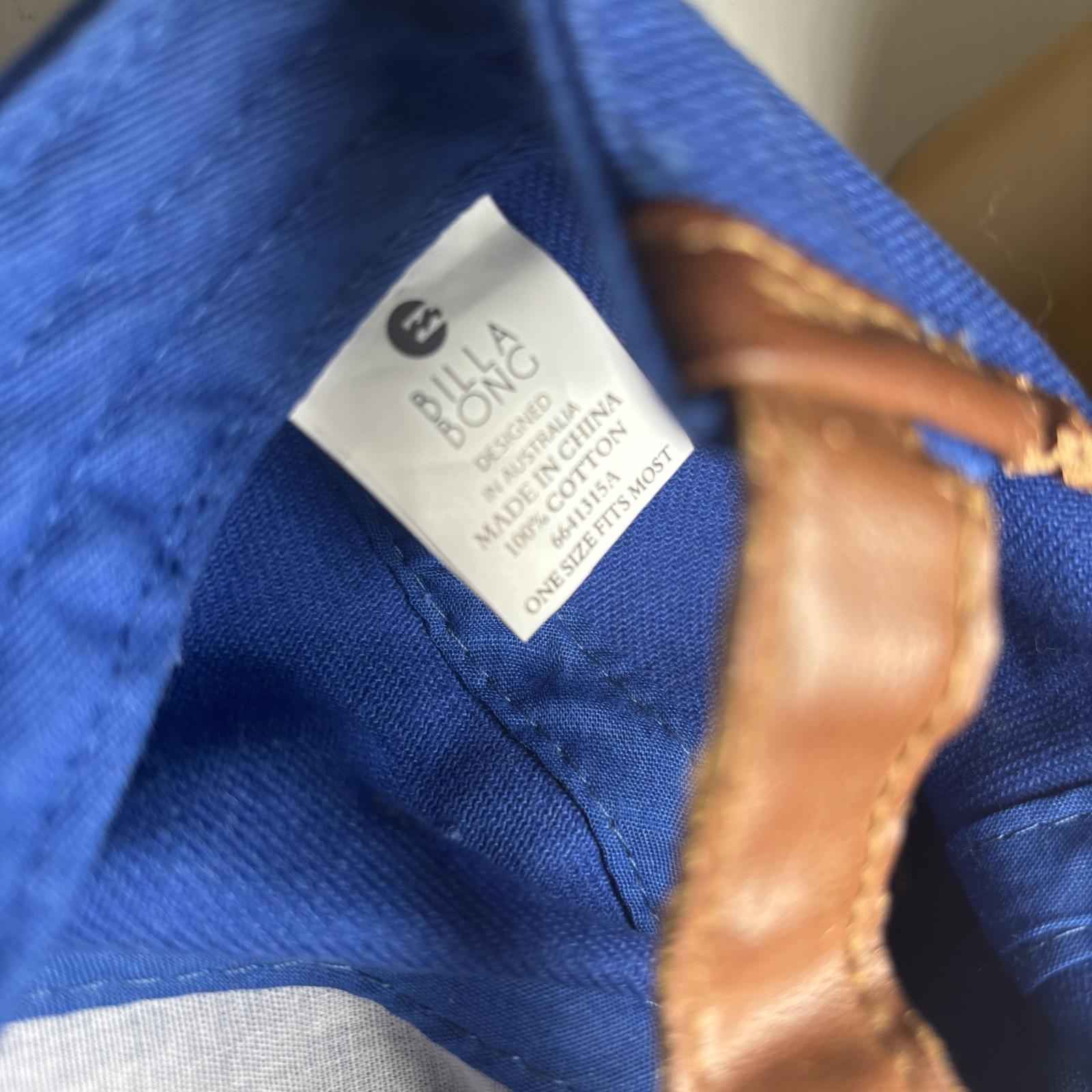 Billabong Vintage 6 Panel Adjust Cap Hat Spell Out Cotton Blue