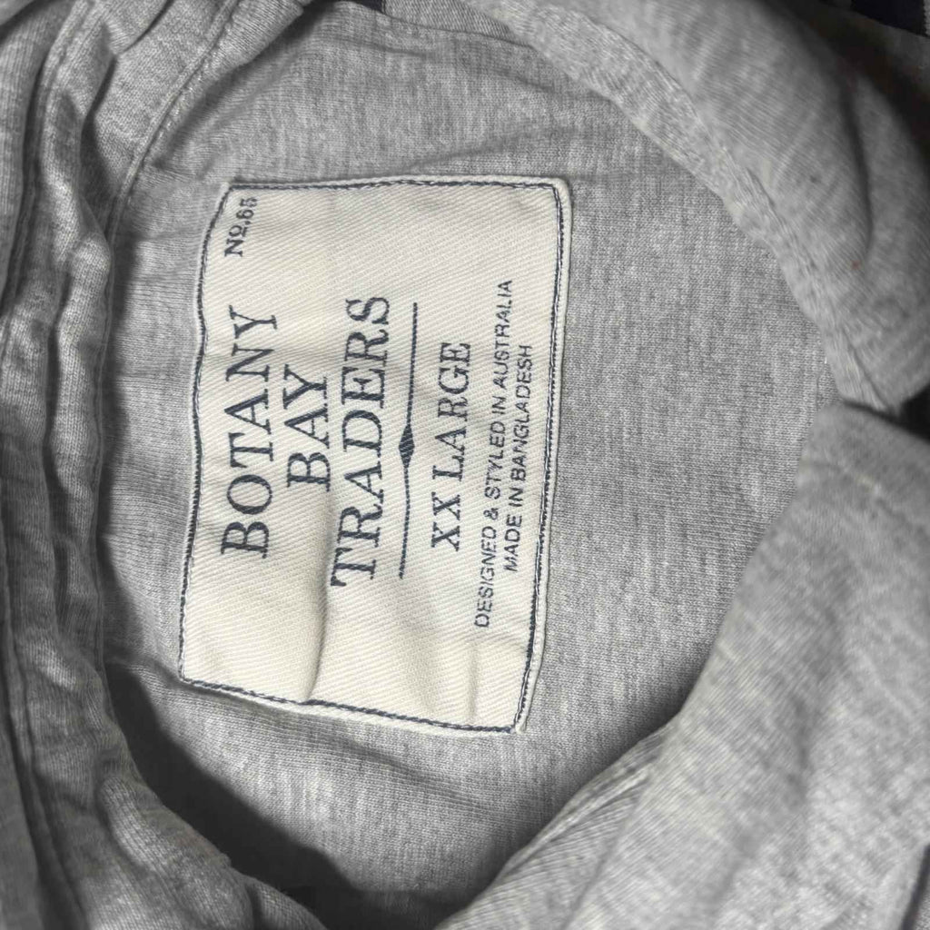 Botany Bay Traders XXL Grey Striped Long Sleeve Polo Shirt