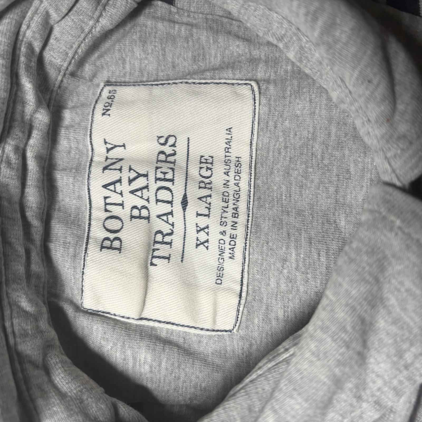 Botany Bay Traders XXL Grey Striped Long Sleeve Polo Shirt