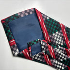 Gold City Men's Tie Red Green Checkered Pattern Trump