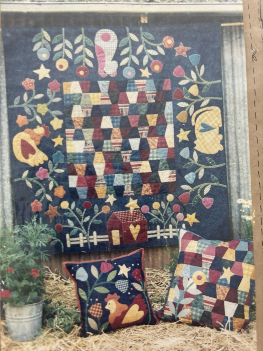 The Chook Shed - Country Life - Patchwork Wall Hanger Sew Stitch Vintage Craft - Come Sell Nearly Anything