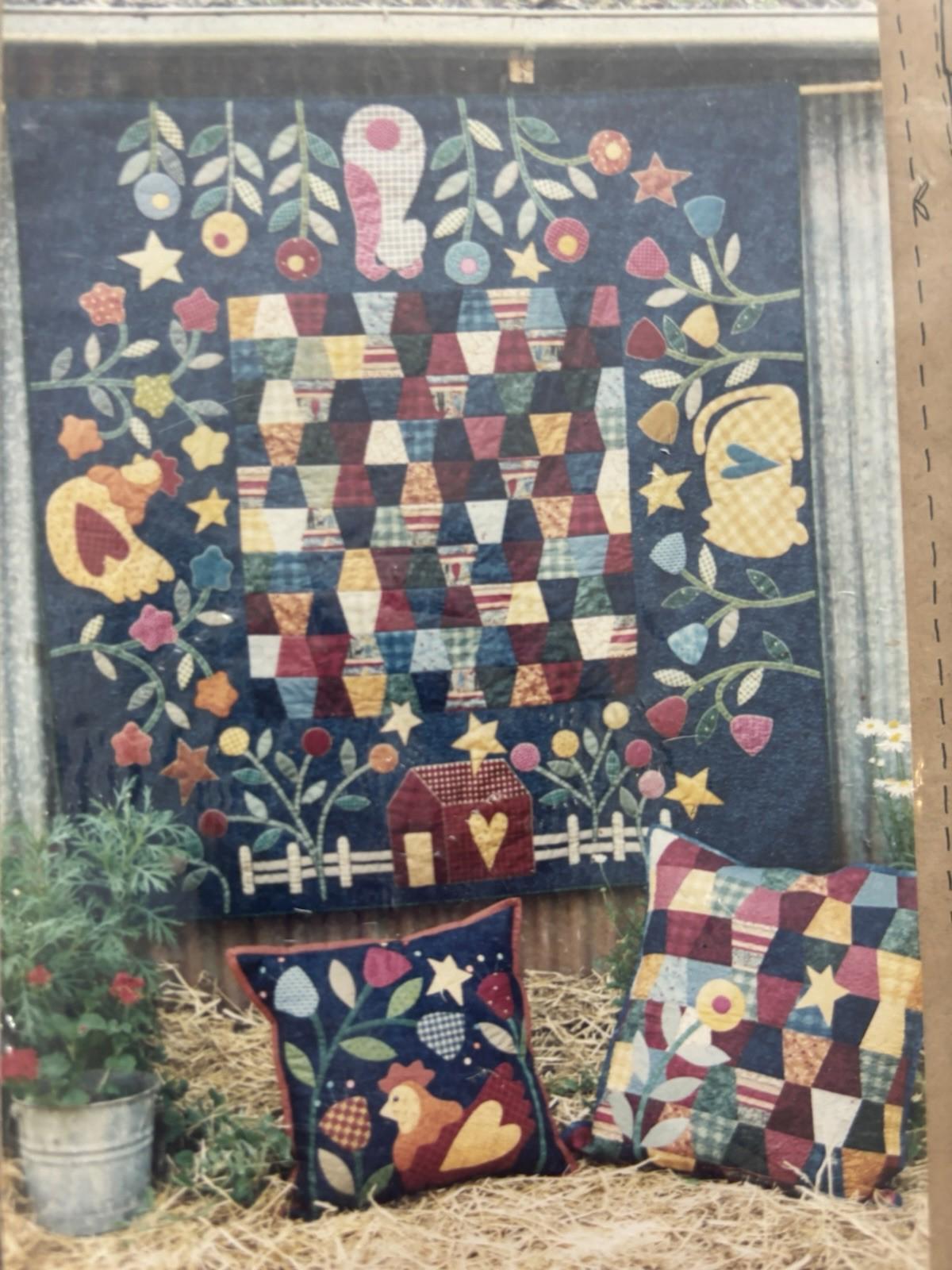 The Chook Shed - Country Life - Patchwork Wall Hanger Sew Stitch Vintage Craft - Come Sell Nearly Anything