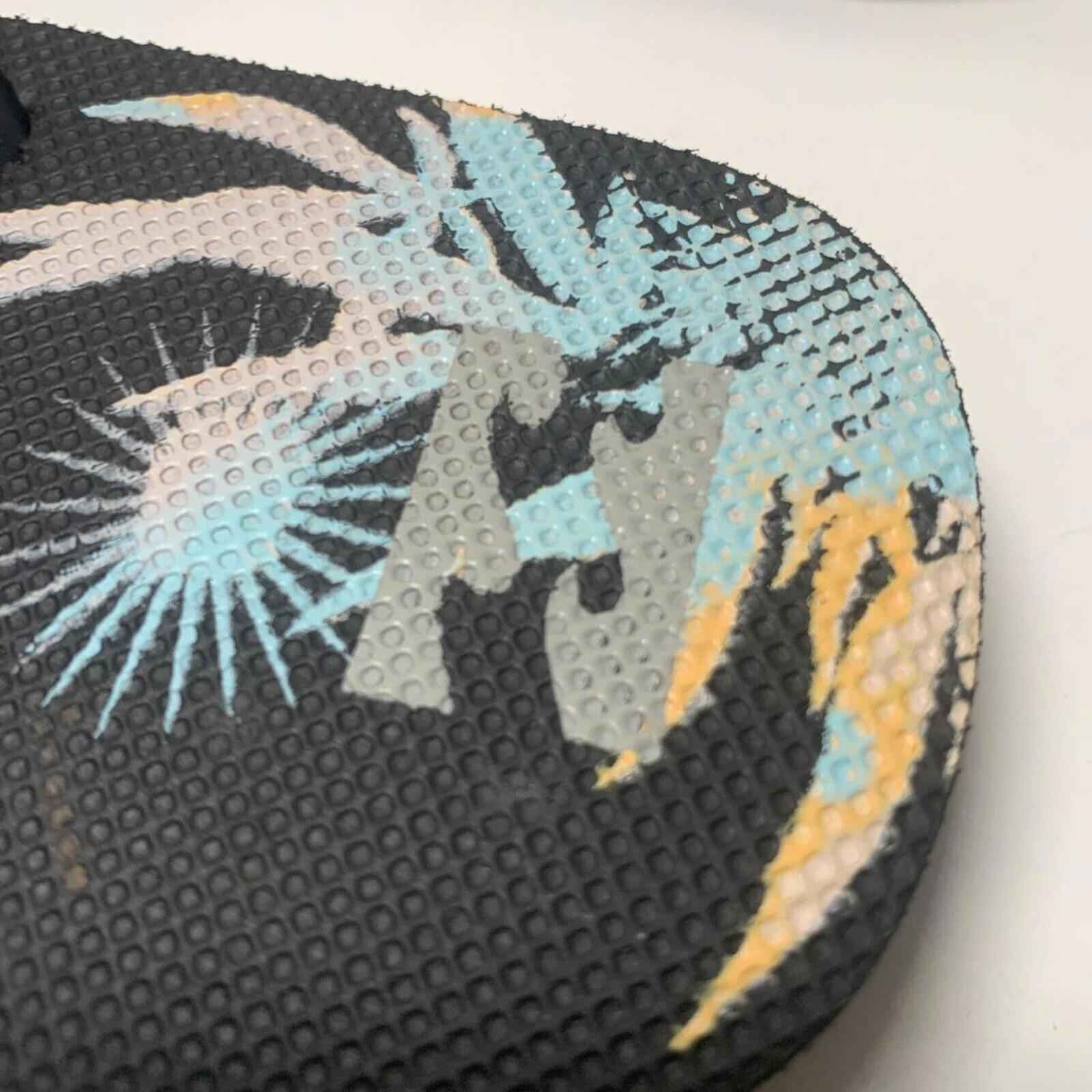 BILLABONG TIDES BLACK 5 HAWAIIAN TROPICAL FLIP FLOPS SANDALS MENS NEW