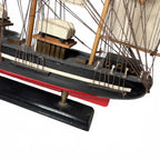 Decorative Wooden Ship Model with Fabric Sails