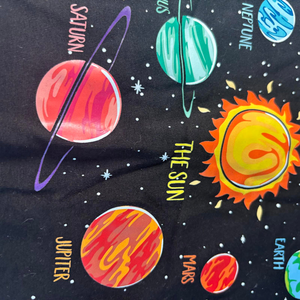Generic Solar System Graphic Black T-Shirt Medium Kids Science Space Tee