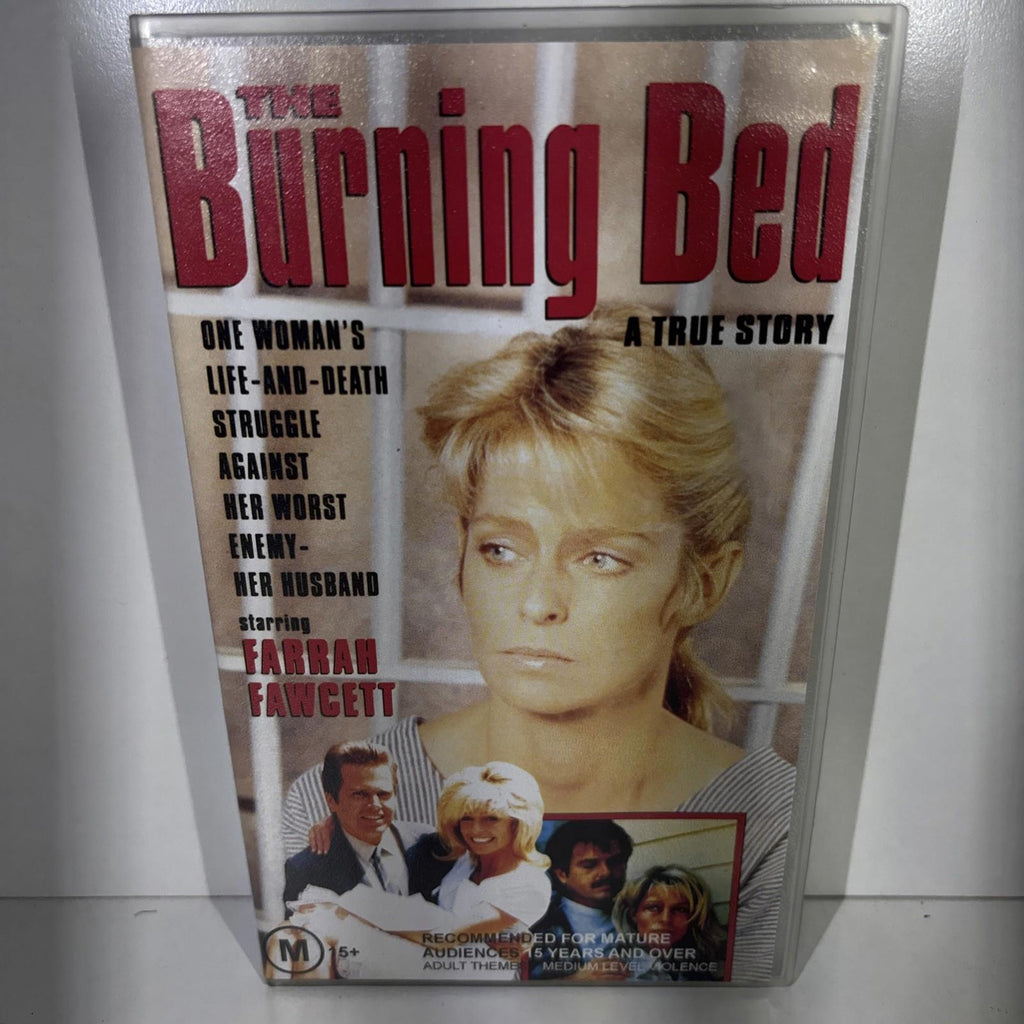 Collectable THE BURNING BED M15+ VHS 1993 Video🔥VHS Vintage Video Movie Tape - Come Sell Nearly Anything
