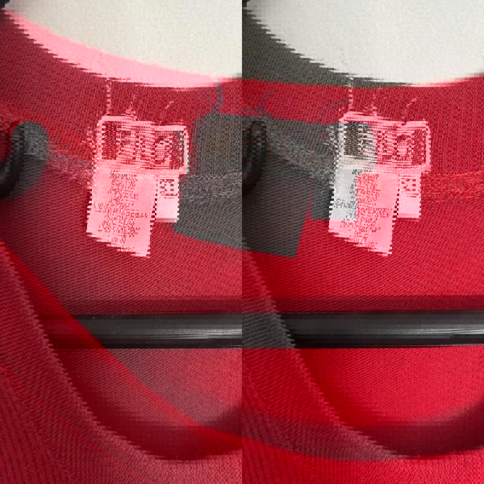 FILO Women's Red Long Sleeve Top with Black Abstract Design and Rhinestones, XL - Come Sell Nearly Anything