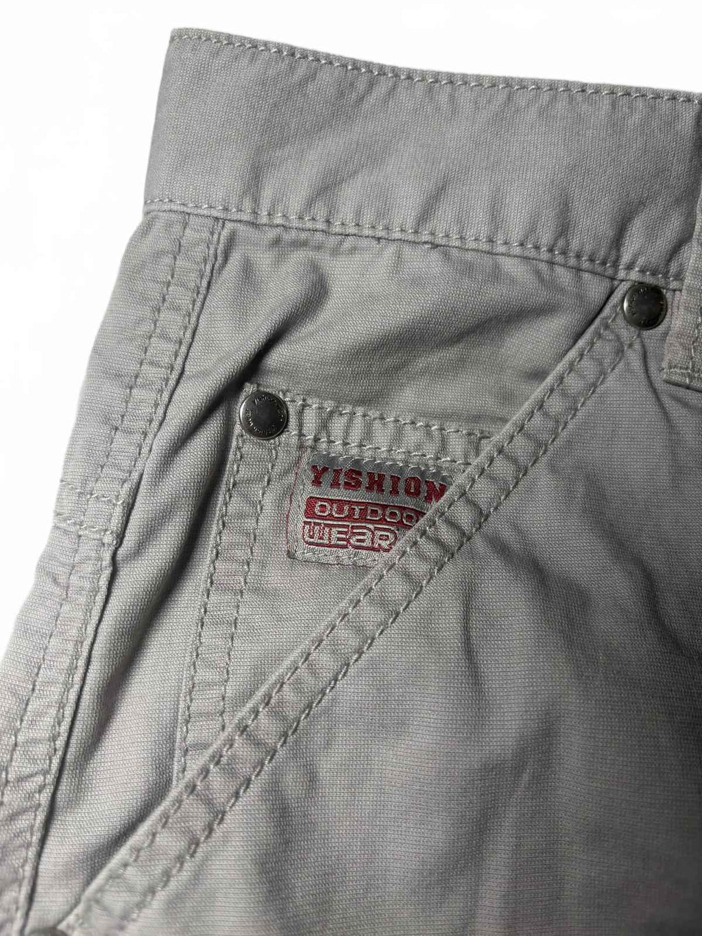 Yishion Men's Cargo Pants Size 35 Beige Cotton Casual Workwear
