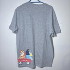 Bluey Large Grey Graphic T-Shirt Menswear Cartoon Dog Print - Come Sell Nearly Anything