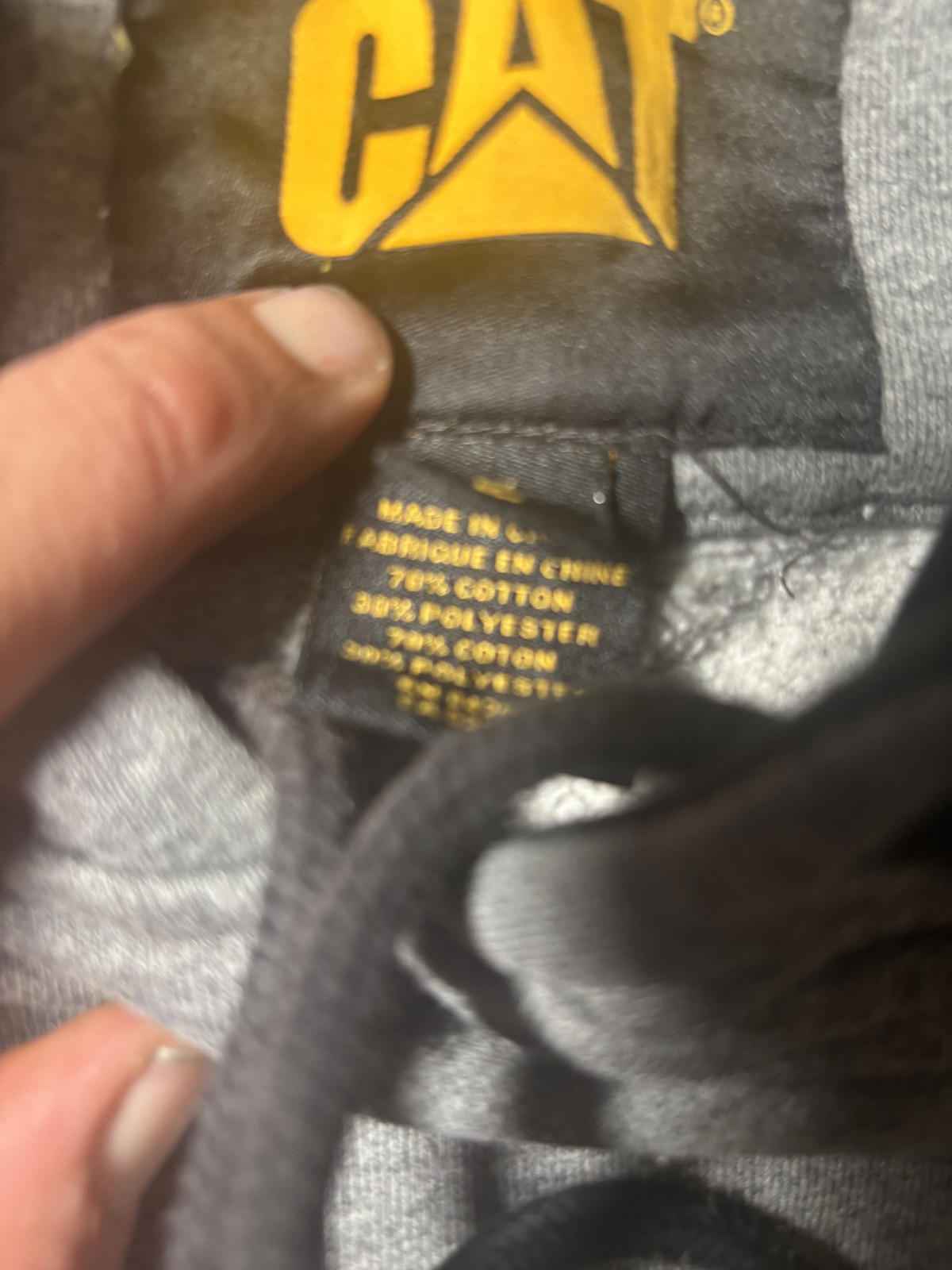 Caterpillar CAT Large Grey & Black Hoodie Sweatshirt