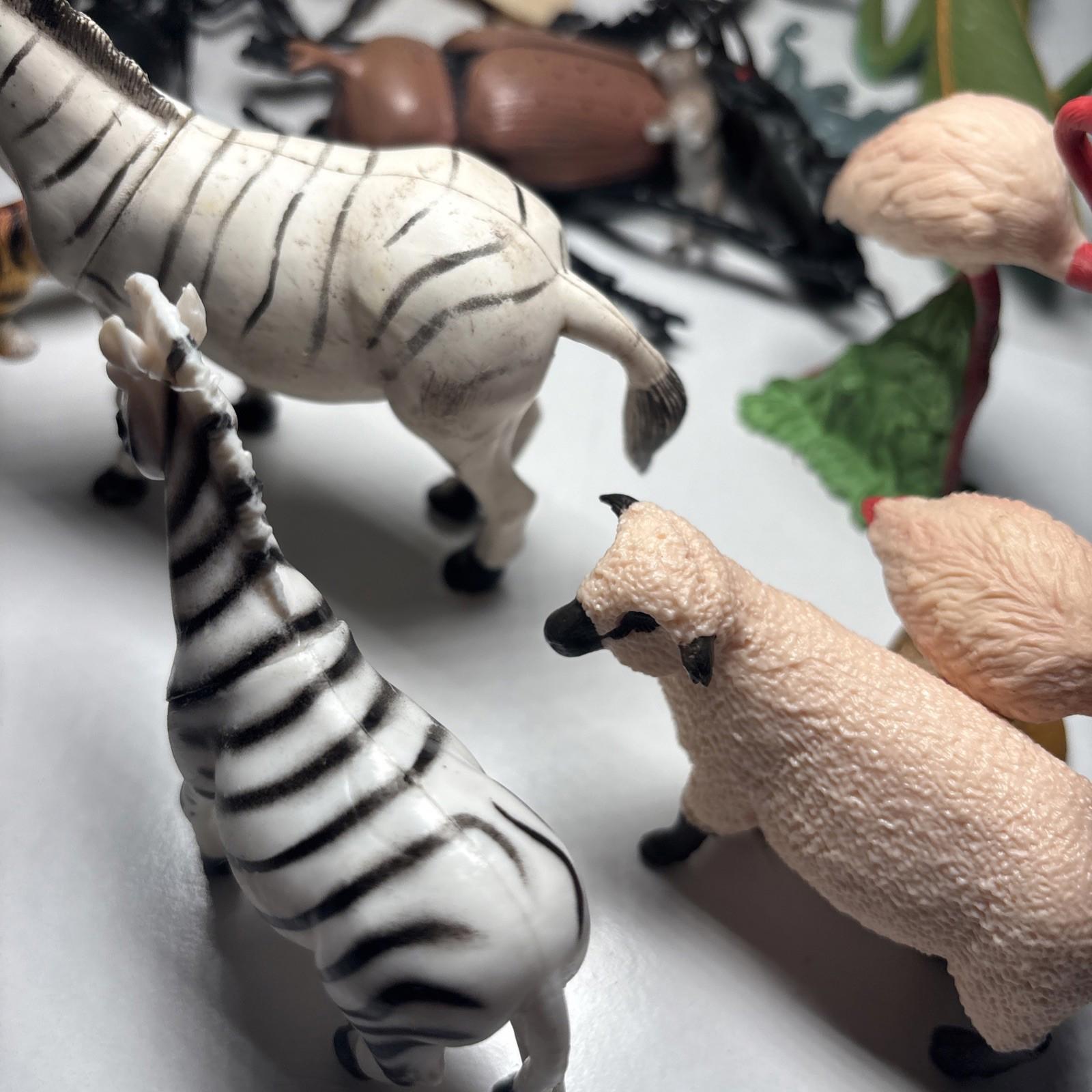 Vintage Farm Safari Domestic Wildlife Animal Bundle Plastic Toys Pretend Play