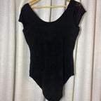 Black bodysuit Large JeansWest sheer sleeves and back, zipper at the back - Come Sell Nearly Anything