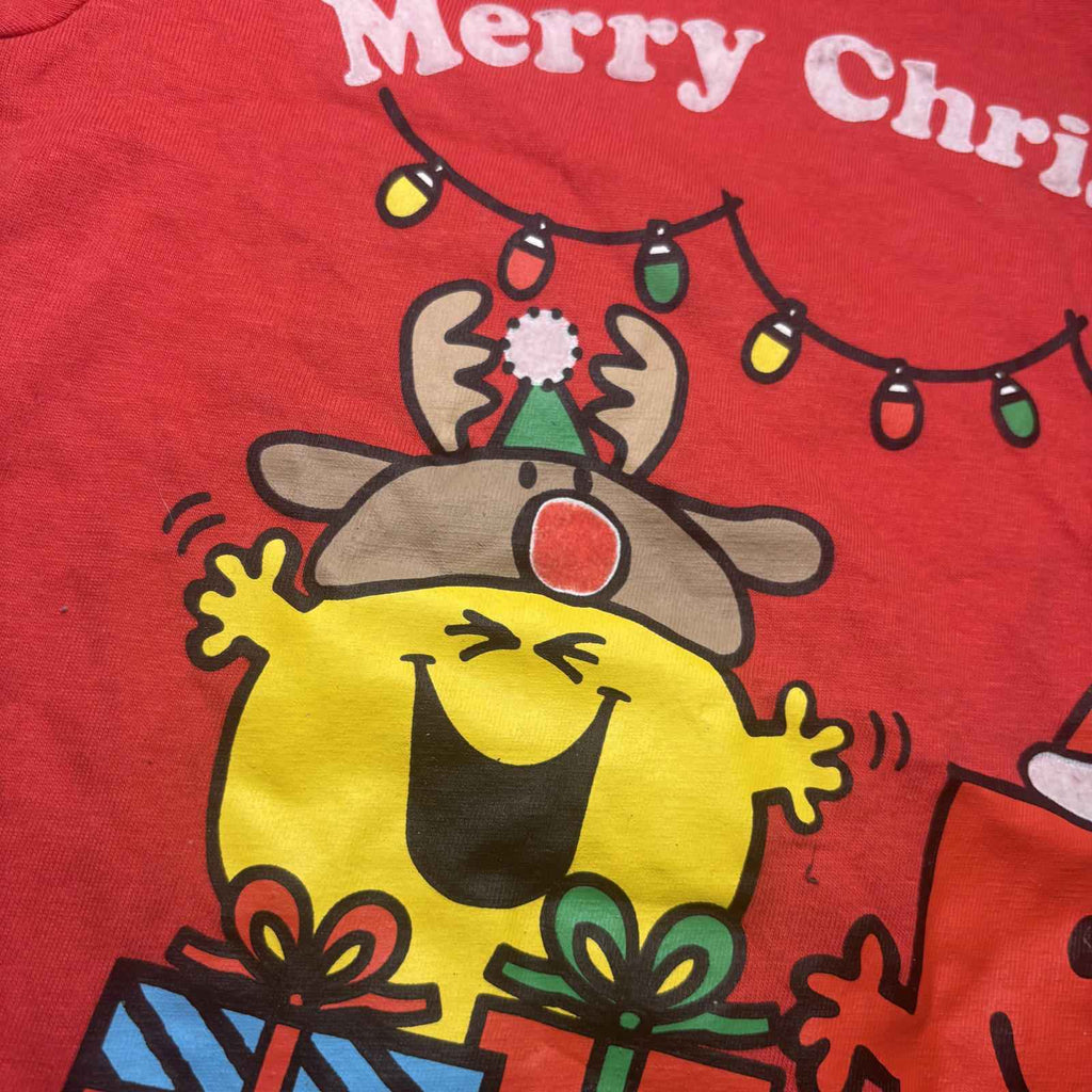 Mr. Men Little Miss Kids Red Christmas T-Shirt Size 3