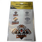 62534 WEST TIGERS WESTS NRL SET OF 5 UV CAR DECAL STICKER STICKERS SHEET ITAG
