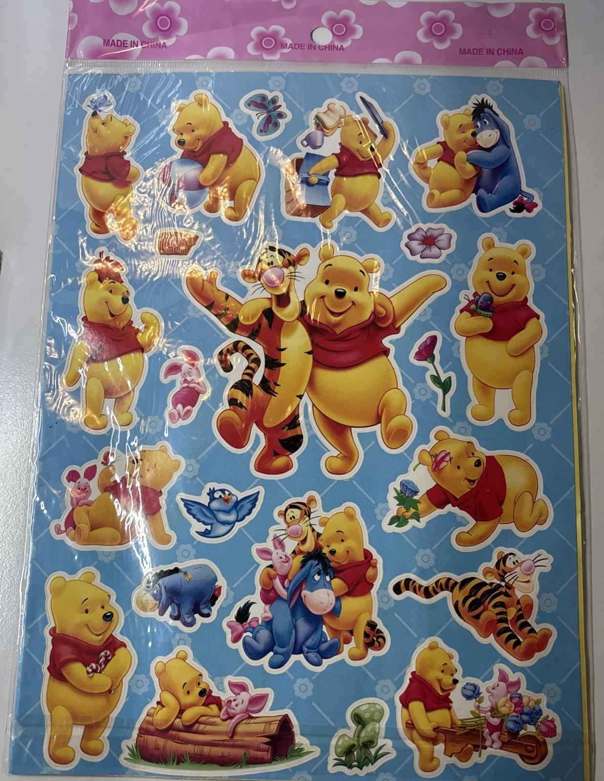 Winnie The Pooh And Friends Wall Decals x 2 sheets (2 Sided)